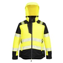 Blouson de Travail Haute Visibilité Multipoches Imperméable Stretch Zip Intégral avec Capuche Femme Portwest T162