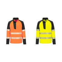 Sweat de Travail Haute Visibilité Stretch Demi-Zip Imperméable Portwest T172