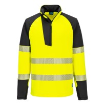 Sweat de Travail Haute Visibilité Stretch Demi-Zip Imperméable Portwest T172