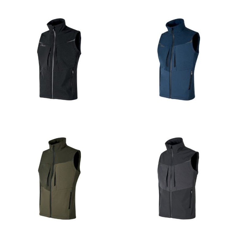 Gilet de travail multipoches Stretch Softshell...
