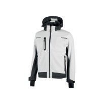 Veste de travail Softshell multipoches stretch imperméable coupe-vent U-Power Space White WFU187
