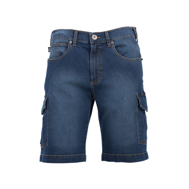 Bermuda en jeans de travail Stretch Multipoches...
