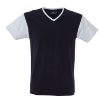 5 Pièces - T-Shirt col V de travail 100% Coton Bicolore JRC Cadice 989990
