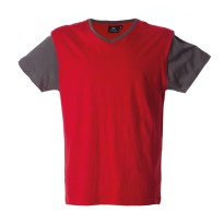 5 Pièces - T-Shirt col V de travail 100% Coton Bicolore JRC Cadice 989990