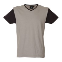 5 Pièces - T-Shirt col V de travail 100% Coton Bicolore JRC Cadice 989990