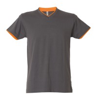 5 Pièces - T-Shirt col V de travail 100% Coton Bicolore JRC Serbia 992034