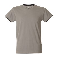 5 Pièces - T-Shirt col V de travail 100% Coton Bicolore JRC Serbia 992034