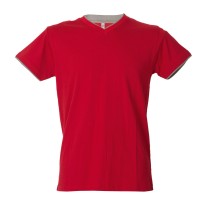 5 Pièces - T-Shirt col V de travail 100% Coton Bicolore JRC Serbia 992034