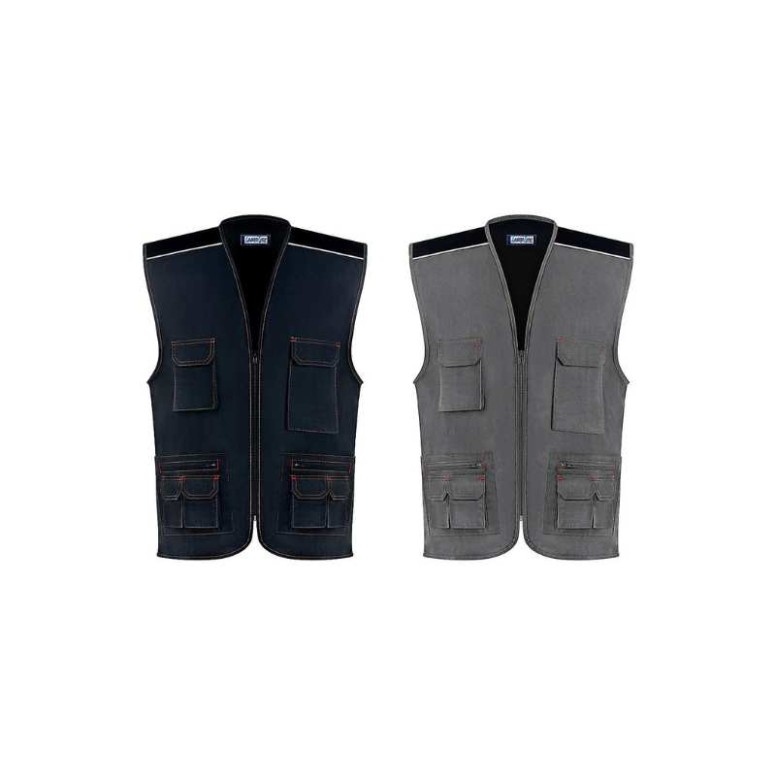 Gilet de Travail Multipoches Zip Intégral...