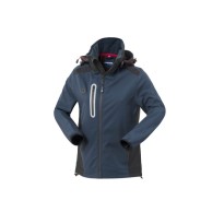 Veste de travail Softshell multipoches imperméable avec capuche pour femme Rossini Smarty Lady HH639