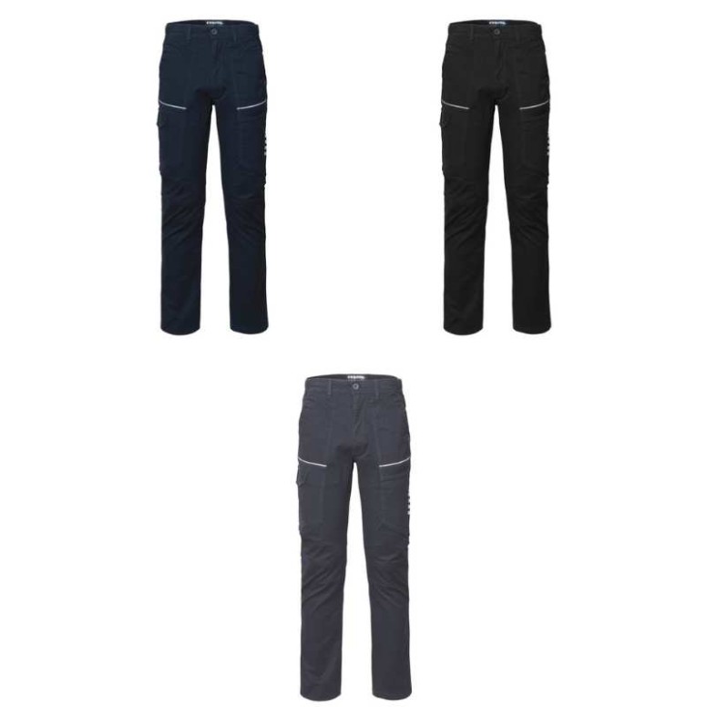 Pantalons de travail stretch multipoches pour...
