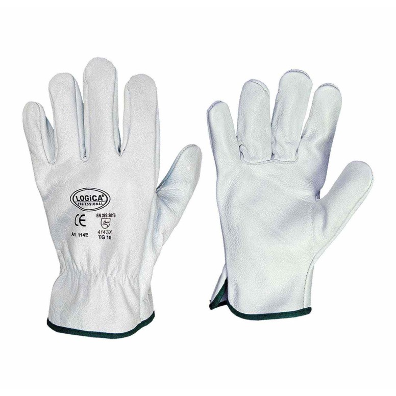 10 paires - Gants de travail en cuir fleur...