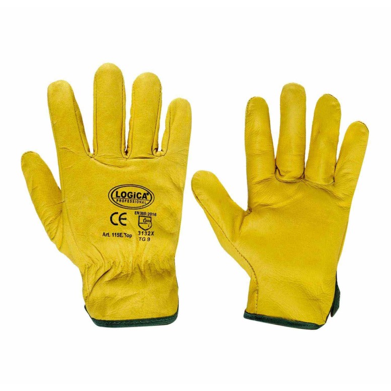10 paires - Gants de travail en cuir fleur...