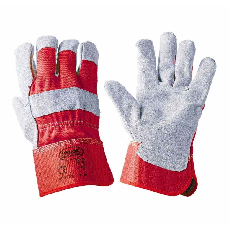 10 paires - Gants de travail en cuir croûte...