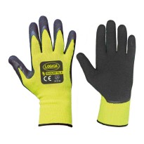 12 Paires - Gants de Travail Enduits en Latex Haute Visibilité Logica DUCK/HV