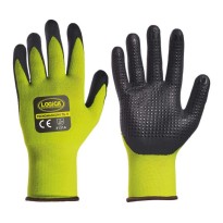12 Paires - Gants de travail haute visibilité enduits de nitrile Logica TECNOMAGIC/HV