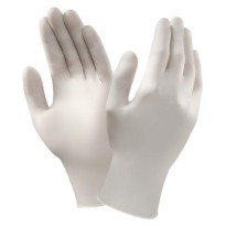 Gants en latex jetables blancs SANS POUDRE de haute...