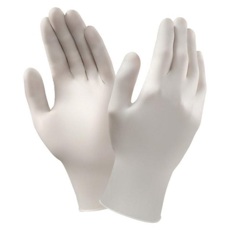 Gants en latex jetables blancs SANS POUDRE de...