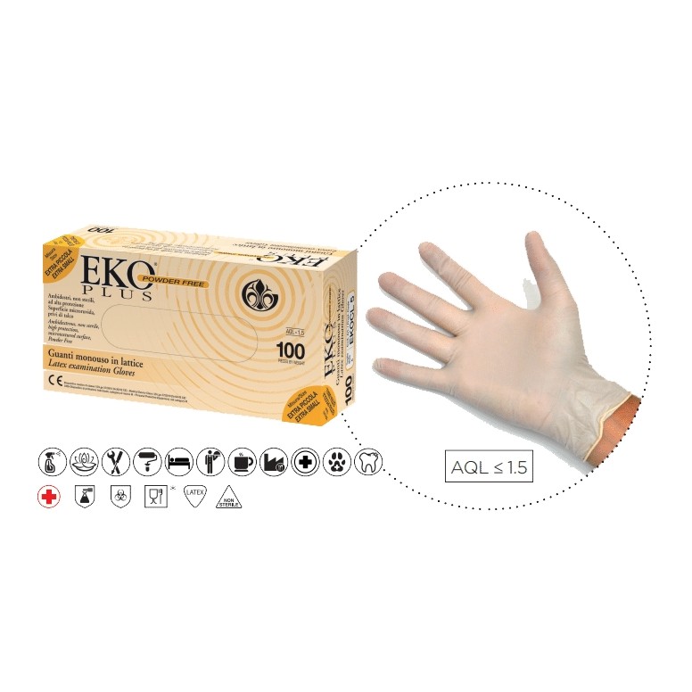 Gants en latex jetables blancs SANS POUDRE de...