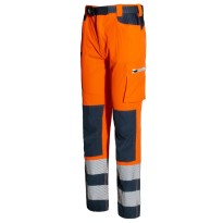 Pantalon de travail à haute visibilité, multi-poches, extensible, de la ligne Issa Softshell HI-VI 8450B