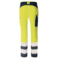 Pantalon de travail à haute visibilité, multi-poches, extensible, de la ligne Issa Softshell HI-VI 8450B