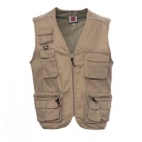 Gilet d'été multipoches avec doublure intérieure en dry-tech et passepoil réfléchissant dans le dos AY 7216