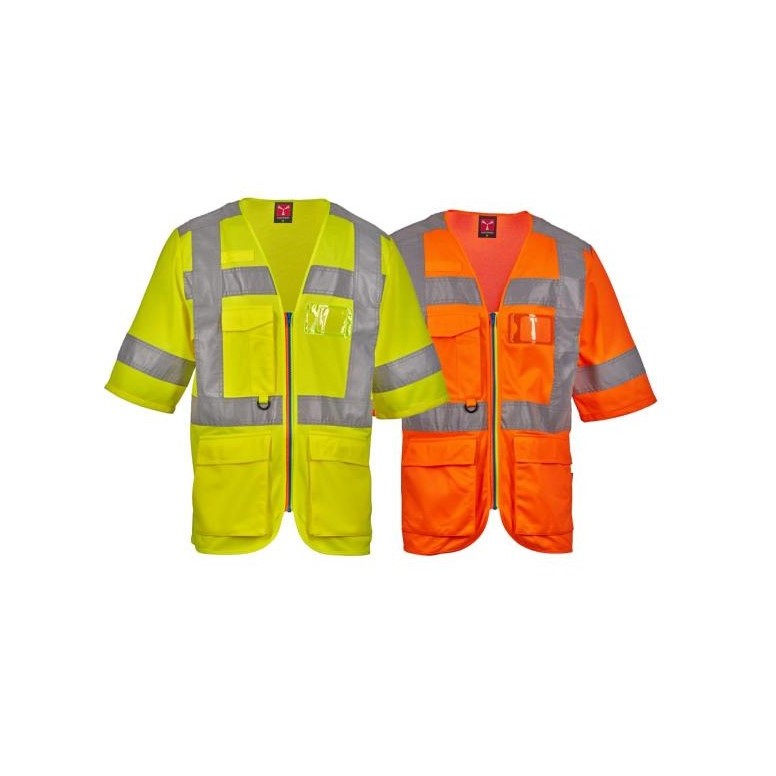 Gilet de travail Haute Visibilité Multipoches...