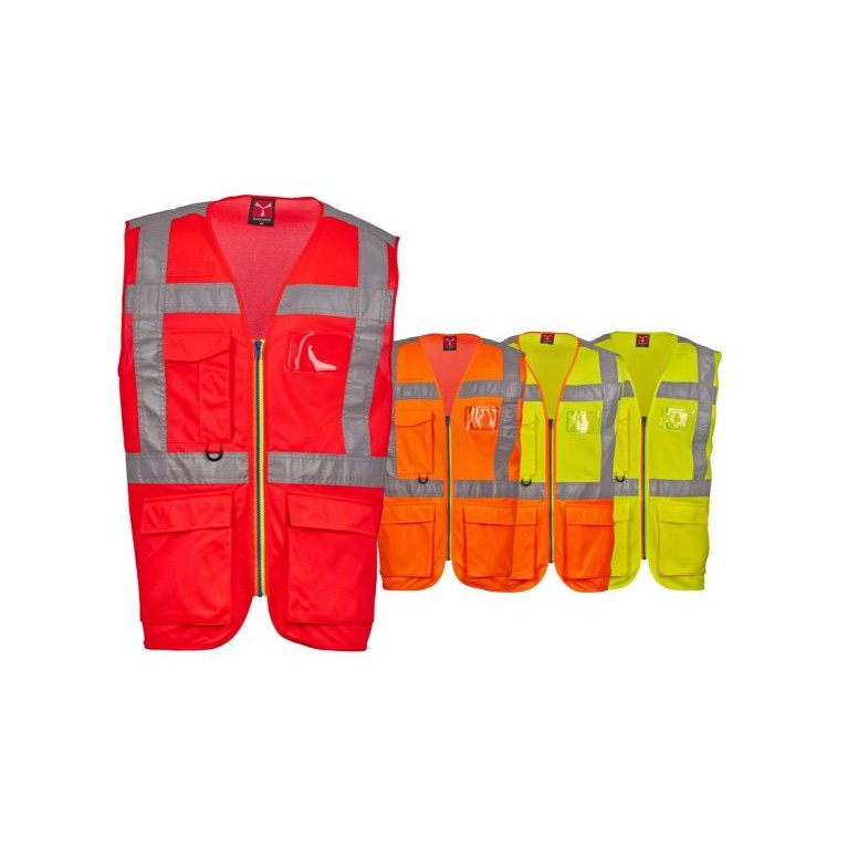 Gilet de travail Haute Visibilité Multipoches...