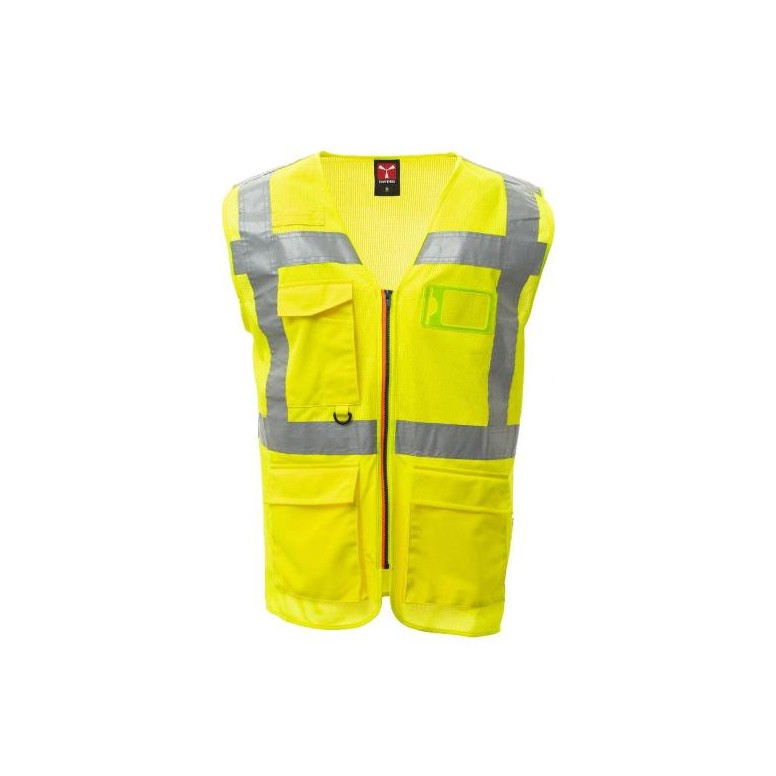 Gilet de travail Haute Visibilité Multipoches...