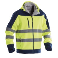 Veste de Travail Haute Visibilité Softshell Multipoches Hiver à Fermeture Éclair Complète Capuche P&P Loyal Bright GGX1R 411
