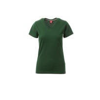 T-shirt Col en V à manches courtes en 100 % coton pour femme - Payper AY 7464