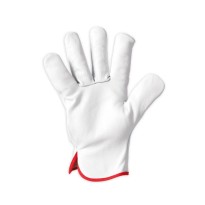 12 Pièces - Gants de travail en cuir fleur Technosafe Top Quality GFB1005WH