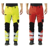 Pantalon de travail haute visibilité multipoches stretch...