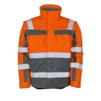 Veste de travail haute visibilité multipoches coupe-vent déperlant imperméable Loreto Mascot 09335-880