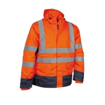 Tous dehors - Parka de travail haute visibilité Cofra Telsen V419-0-02 taille 3XL Couleur Orange Bleu Marine