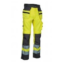Tous Dehors - Pantalon de travail Haute visibilité Multipoches Cofra Blinding V078-0-00 taille 56 couleur jaune anthracite