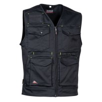 Tous dehors - Gilet de travail extensible à poches multiples Cofra Kunir V616 couleur Noir taille 46