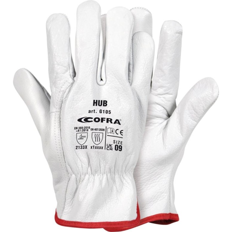 12 Paires - Gants de Travail Cofra Hub en Cuir...