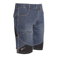 Tous dehors - Bermuda de travail Extreme Issa Line 8839B en jean léger extensible pour l'été Taille 2XL