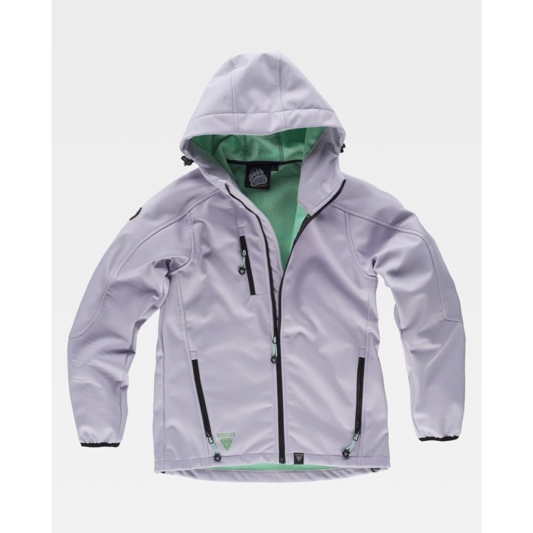 Giacca Workshell Donna con Cappuccio S9494 -...