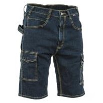 Tous dehors - Bermuda de travail en jean stretch...