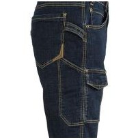 Tous dehors - Bermuda de travail en jean stretch élastique à poches multiples Cofra Manacor V497-0-00 Taille 44 Couleur Bleu