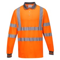 Polo de Travail Haute Visibilité Manches Longues Cotton Comfort Portwest S271