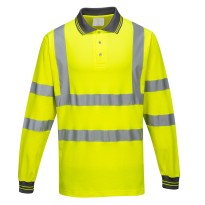 Polo de Travail Haute Visibilité Manches Longues Cotton Comfort Portwest S271
