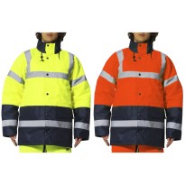 Parka de Travail Haute Visibilité Multipoches Imperméable...