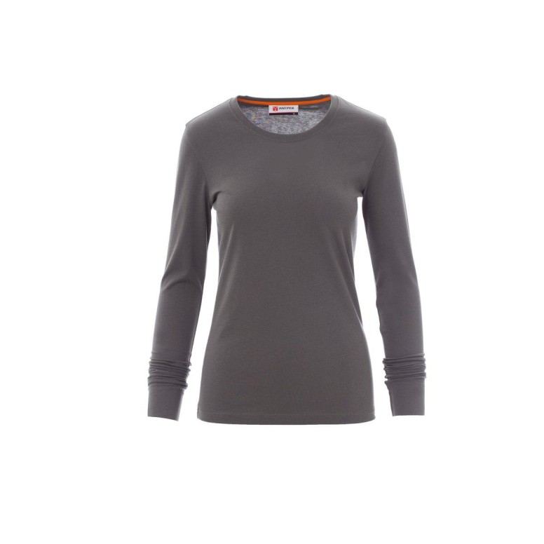 T-shirt Col Rond à Manches Longues en Coton...