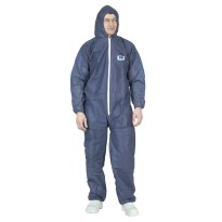 50 Pièces - Combinaison de Travail Coverguard Bleu SPP Jetable avec Capuche MO42205