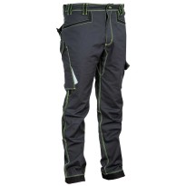 Tous dehors - Pantalon de travail extensible à poches multiples Cofra Montijo V482-0-04 Couleur Anthracite Noir Lime Taille 52