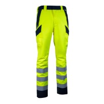 Pantalon de travail haute visibilité multipoches imperméable stretch Cofra Alumbres V636-0