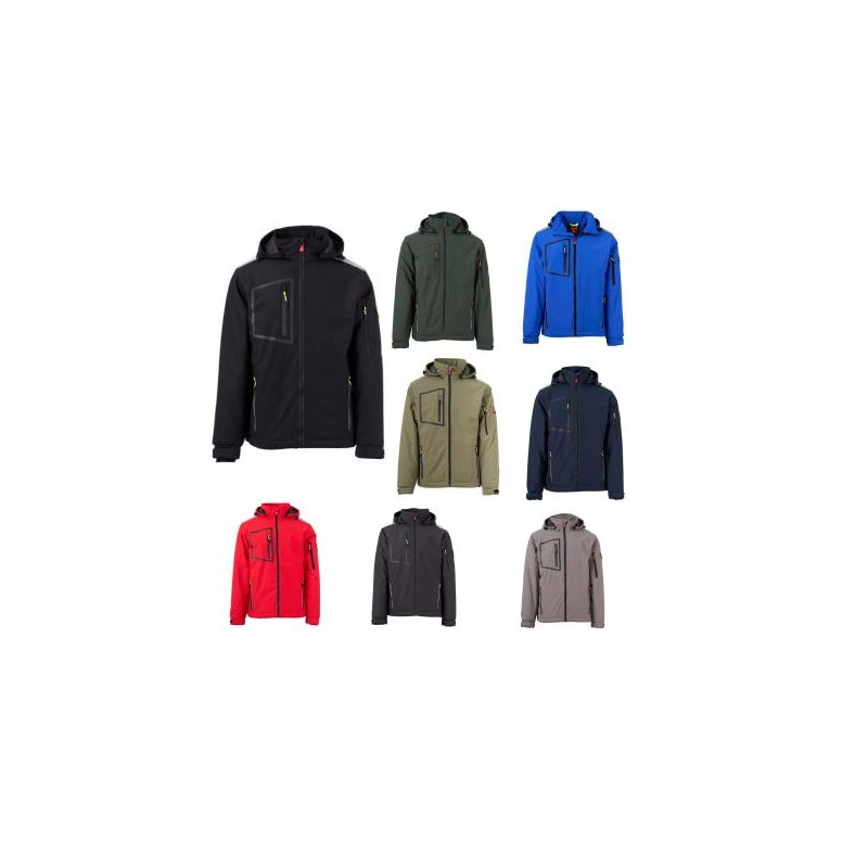 Veste de travail softshell multi-poches stretch...